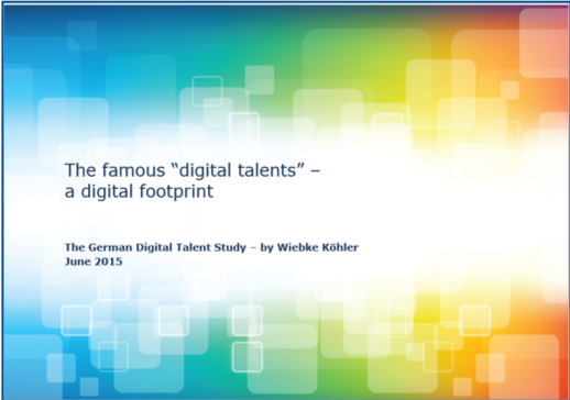 Screenshot der Studie: The famous „digital talents“ - a digital footprint